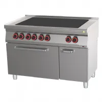 Cuisinière de restauration électrique avec 6 coup de feu sur four GN 2/1 - REDFOX - SPLT 70/120-21E
