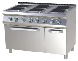 Fourneau triphasé sur four 6 feux 21,9 kw - rm gastro - spqt 7120/21 e - Rm gastro - SPQT 7120/21 E
