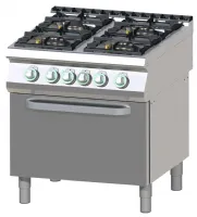 Fourneau à gaz sur four 4 feux 27 kW - RM Gastro - SPT 780/21 GE Fourneau à gaz sur four 4 feux 27 kW - RM Gastro - SPT 780/21 GE