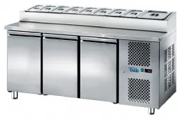 Saladette réfrigérée professionnelle 3 portes 10 x capacité bacs positive - sofraca - sr3p - Sofraca - SR3P