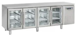 Table réfrigérée positive 4 portes vitrées pour plateaux 325x410 485 L - Coolhead - SRG 4100 Table réfrigérée positive 4 portes vitrées pour plateaux 325x410 485 L - Coolhead - SRG 4100