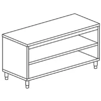 Meuble bas de rangement inox table armoire ouverte sans dosseret 600x500 mm - virtus - stf56 - Virtus group - STF56