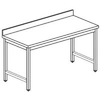 Table de travail inox sans étagère avec dosseret 2000x700x850 mm - virtus - stlta70200 - Virtus group - STLTA70200
