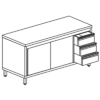 Meuble bas de rangement inox table armoire neutre bloc tiroir à droite, portes coulissantes, sans dosseret, 1300x600 mm - virtus - stnc360130 - Virtus group - STNC360130 Meuble bas de rangement inox table armoire neutre bloc tiroir à droite, portes coulissantes, sans dosseret, 1300x600 mm - virtus - stnc360130 - Virtus group - STNC360130