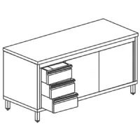 Meuble bas de rangement inox table armoire neutre avec bloc tiroir à gauche, 2 portes battantes, sans dosseret, 1200x600 mm - virtus - stnc3s60121 - Virtus group - STNC3S60121 Meuble bas de rangement inox table armoire neutre avec bloc tiroir à gauche, 2 portes battantes, sans dosseret, 1200x600 mm - virtus - stnc3s60121 - Virtus group - STNC3S60121