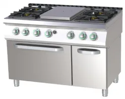 Fourneau à gaz sur four 5 feux 36,1 kw - rm gastro - stpst 7120/21 ge - Rm gastro - STPST 7120/21 GE