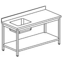 Plonge inox 1 table de travail avec évier à gauche, étagère et dosseret, 1300x600x850 mm - virtus - stvs613 - Virtus group - STVS613 Plonge inox 1 table de travail avec évier à gauche, étagère et dosseret, 1300x600x850 mm - virtus - stvs613 - Virtus group - STVS613