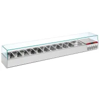 Meuble réfrigéré professionnel avec vitre droite capacité gn 11x1/3 et 1x1/9 positif - diamond promo - sy249g/pp9 - Diamond promo - SY249G/PP9 Meuble réfrigéré professionnel avec vitre droite capacité gn 11x1/3 et 1x1/9 positif - diamond promo - sy249g/pp9 - Diamond promo - SY249G/PP9
