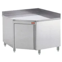 Table armoire d'angle professionnelle en inox AISI 441 avec dosseret - Diamond - TAN100/B-D Table armoire d'angle professionnelle en inox AISI 441 avec dosseret - Diamond - TAN100/B-D