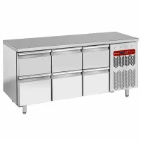 Table réfrigérée 3 portes GN1/1 avec 3 bloc de 2 tiroirs
