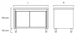 Photo 2 - Placard central portes coulissantes, 1500 x 700 x850 mm - skyrainbow - thasr157 - Skyrainbow - THASR157