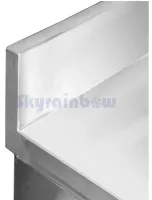 Photo 2 - Table de travail inox - adossée, 1400 x 700 x850 +100mm - skyrainbow - thats147a - Skyrainbow - THATS147A