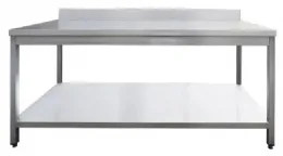 Table de Travail Inox - adossée, 1400 x 700 x850 +100mm - Skyrainbow - THATS147A Table de Travail Inox - adossée, 1400 x 700 x850 +100mm - Skyrainbow - THATS147A