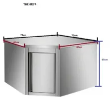 Photo 2 - Placard mural inox - porte battante, 720 x 720 x 400 x 650 mm - skyrainbow - thehr74 - Skyrainbow - THEHR74