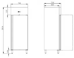 Photo 3 - Armoire congélateur professionnelle - réfrigéré négative 1 porte - 740 x 730 x 2010 mm - skyrainbow - thl580bt - Skyrainbow - THL580BT