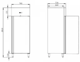 Photo 7 - Armoire réfrigérée inox 1 porte pleine -2/ +8°c - 525l - Skyrainbow - THL580TN