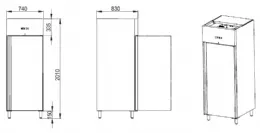 Photo 4 - Armoire réfrigérateur positive professionnelle - réfrigéré - gn2/1- 1 porte - 740 x 830 x 2010 mm - skyrainbow - thl650tn - Skyrainbow - THL650TN