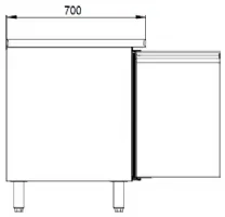 Photo 5 - Table desserte négative - meuble réfrigéré 3 portes, 1800x700x 860 mm - skyrainbow - thp3100bt - Skyrainbow - THP3100BT