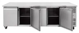 Photo 2 - Table desserte négative - meuble réfrigéré 4 portes, 2230x700x860 mm - skyrainbow - thp4100bt - Skyrainbow - THP4100BT