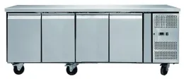 Table desserte réfrigérée - Meuble - 4 portes - Positive, 2230x700x 860 mm - Skyrainbow - THP4100TN
