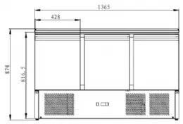 Photo 5 - Saladette réfrigérée - 3 portes 1365 x 700 x 870 mm - skyrainbow - ths903 - Skyrainbow - THS903