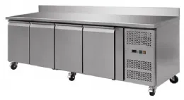 Photo 4 - Table desserte réfrigérée - meuble positive adossé - 4 portes -2230x600x 860 +100 mm - skyrainbow - thsnack4200tn - Skyrainbow - THSNACK4200TN