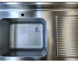 Photo 3 - Plonge inox - 1 bac - égouttoir à droite, 1200 x 600 x850 mm - skyrainbow - thstr126bl1 - Skyrainbow - THSTR126BL1