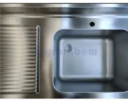 Photo 2 - Plonge inox - 1 bac - égouttoir à gauche, 1200 x 600 x850 mm - skyrainbow - thstr126br1 - Skyrainbow - THSTR126BR1