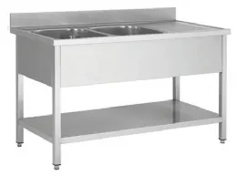 Plonge inox - 2 bacs avec égouttoir à droite, 1400 x 600 x850 mm - skyrainbow - thstr146bl2 - Skyrainbow - THSTR146BL2 Plonge inox - 2 bacs avec égouttoir à droite, 1400 x 600 x850 mm - skyrainbow - thstr146bl2 - Skyrainbow - THSTR146BL2