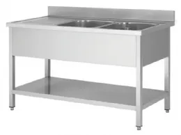 Plonge inox - 2 bacs avec égouttoir, 1400 x 600 x850 mm - skyrainbow - thstr146br2 - Skyrainbow - THSTR146BR2 Plonge inox - 2 bacs avec égouttoir, 1400 x 600 x850 mm - skyrainbow - thstr146br2 - Skyrainbow - THSTR146BR2
