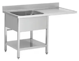 Plonge Inox - passage lave vaisselle - 1 Bac - égouttoir à droite, 1400 x 600 x850 mm - Skyrainbow - THSTR146SBL1 Plonge Inox - passage lave vaisselle - 1 Bac - égouttoir à droite, 1400 x 600 x850 mm - Skyrainbow - THSTR146SBL1