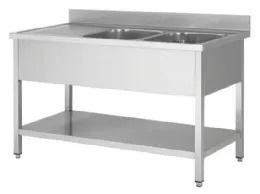 Plonge inox - 2 bacs - égouttoir à gauche, 1600 x 700 x850 mm - skyrainbow - thstr167br2 - Skyrainbow - THSTR167BR2 Plonge inox - 2 bacs - égouttoir à gauche, 1600 x 700 x850 mm - skyrainbow - thstr167br2 - Skyrainbow - THSTR167BR2