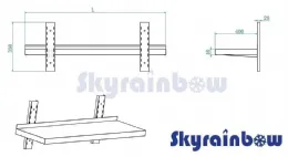 Photo 3 - Étagère murale inox - 1 niveau, 1000 x400 x 350 mm - skyrainbow - thwbs1r104 - Skyrainbow - THWBS1R104