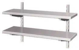 Photo 2 - Étagère murale inox - 2 niveaux, 1200 x 400 x 700 mm - skyrainbow - thwbs2r124 - Skyrainbow - THWBS2R124