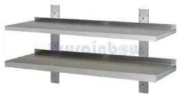 Photo 2 - Étagère murale inox - 2 niveaux, 1800 x 400 x 700 mm - skyrainbow - thwbs2r184 - Skyrainbow - THWBS2R184