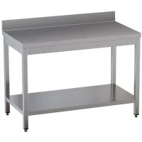 Table de travail professionnelle inox AISI 304 avec dosseret et étagère 2000x700x850/880(+100) mm - Diamond - TL2071D-ST4 Table de travail professionnelle inox AISI 304 avec dosseret et étagère 2000x700x850/880(+100) mm - Diamond - TL2071D-ST4