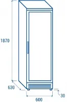 Photo 7 - Congélateur vertical 1 porte vitrée blanc 300 l - coolhead - tng 390 - Cool head italie - TNG 390