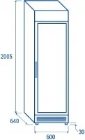 Photo 7 - Congélateur vertical 1 porte vitrée blanc 300 l - coolhead - tng 390c - Cool head italie - TNG 390C