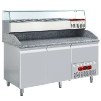 Table frigorifique 2 portes avec saladette à ingrédients au dessus 6xgn1/4 - 1610 x 720(800) x 856/950(1485) mm - Diamond promo - TP23/P9_SX160G/PP9 Table frigorifique 2 portes avec saladette à ingrédients au dessus 6xgn1/4 - 1610 x 720(800) x 856/950(1485) mm - Diamond promo - TP23/P9_SX160G/PP9
