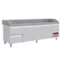 Table de préparation réfrigérée professionnelle dessus granit, 3 portes, 2 tiroirs neutres, positive - diamond promo - tp361/p9 - Diamond promo - TP361/P9 Table de préparation réfrigérée professionnelle dessus granit, 3 portes, 2 tiroirs neutres, positive - diamond promo - tp361/p9 - Diamond promo - TP361/P9