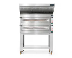 Photo 2 - Four à pizza professionnel électrique triphasé double chambre 4+4 pizzas ø350 mm commandes mécaniques - cuppone - tp435/2cm - Cuppone - TP435/2CM