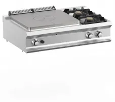 Fourneau professionnel à poser gaz 2 feux vifs et 1 plaque coup de feu 23 kw - mbm - tpg711t2xl - Mbm - TPG711T2XL