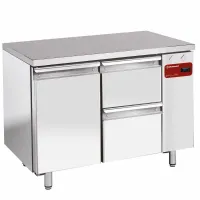 Pack table réfrigérée ventilée 1 porte et 2 tiroirs GN 1/1 positive sans groupe - TS2N/H_1XK1/2-H - Diamond
