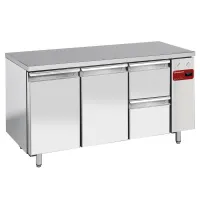 Table réfrigérée 2 porte GN1/1 avec bloc de 2 tiroirs