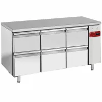 Table réfrigérée 2 portes GN1/1 avec 3 blocs de 2 tiroirs