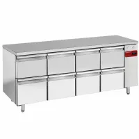 Table frigorifique 4 portes GN1/1 avec 4 bloc de 2 tiroirs Table frigorifique 4 portes GN1/1 avec 4 bloc de 2 tiroirs
