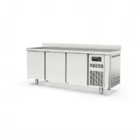 Table desserte réfrigérée positive 3 portes pleines 380 L avec dosseret - Coreco - TSR-200-S