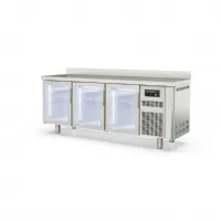 Table desserte réfrigérée positive 3 portes pleines avec dosseret capacité 380 l - coreco - tsrv-200-s - Coreco - TSRV-200-S