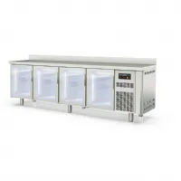 Table desserte réfrigérée positive 4 portes pleines 516 l avec dosseret - coreco - tsrv-250-s - Coreco - TSRV-250-S