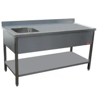 Table de chef professionnelle en inox aisi 304/441 gauche 1400x700x880/900(+100) mm - diamond - tv1471s-d - Diamond - TV1471S-D Table de chef professionnelle en inox aisi 304/441 gauche 1400x700x880/900(+100) mm - diamond - tv1471s-d - Diamond - TV1471S-D